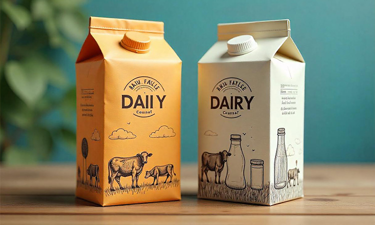 بسته بندی کارتن لبنیات